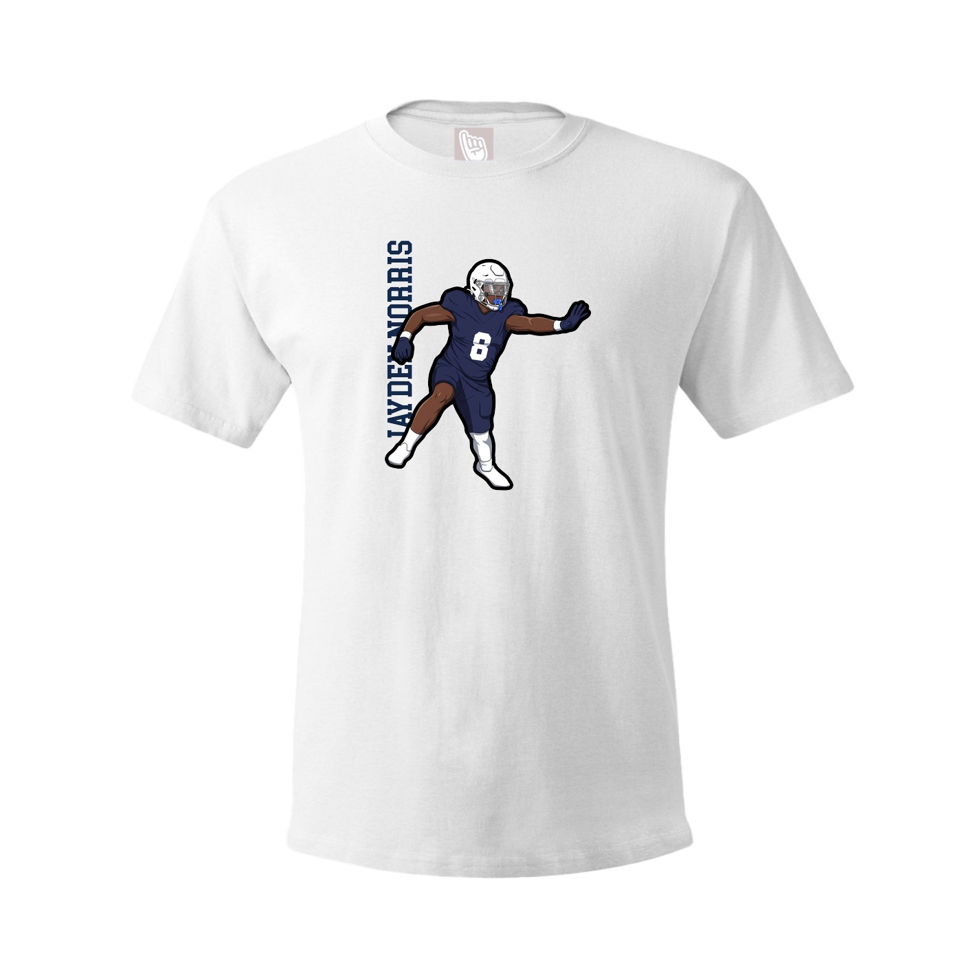Tee — Name Vertical in White