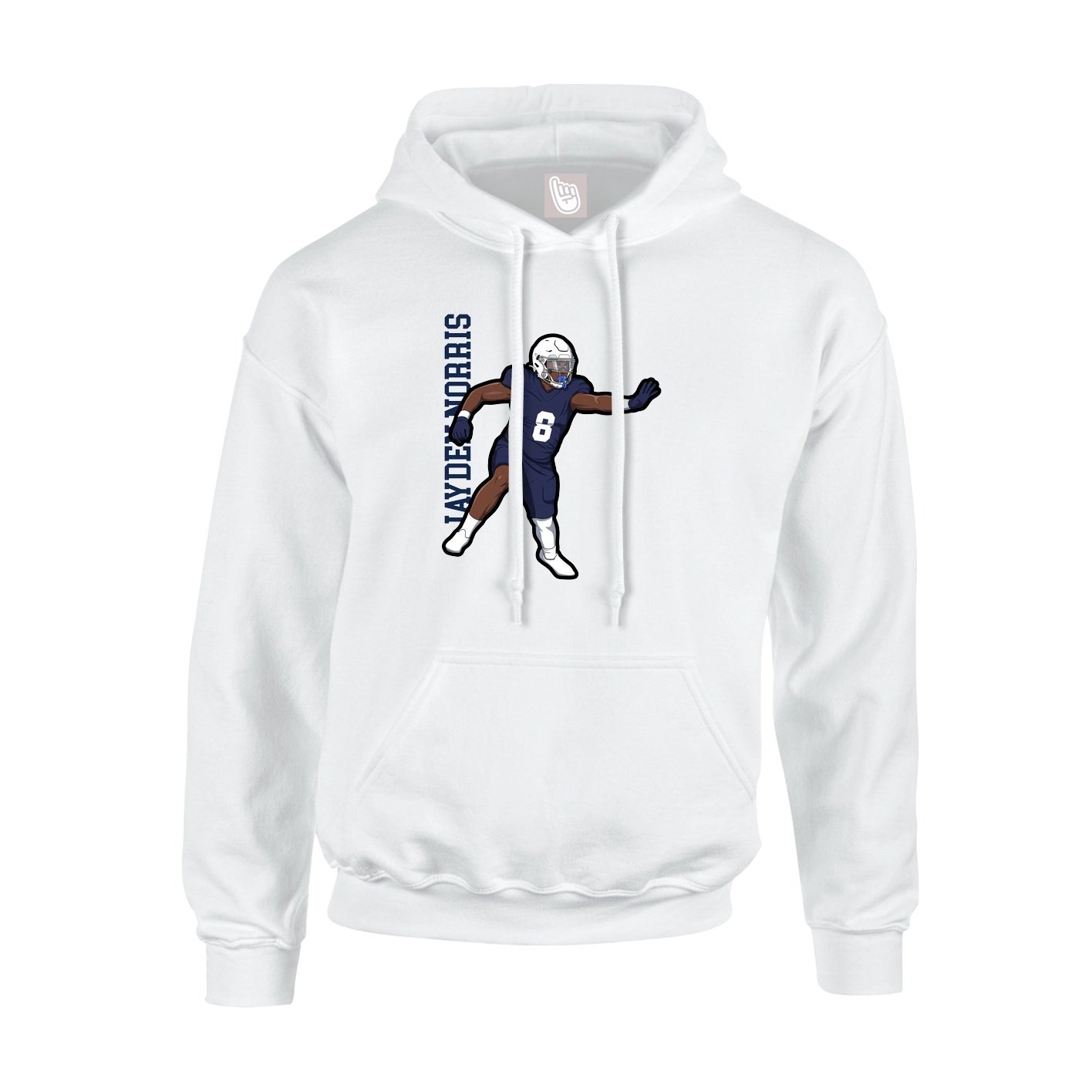 Youth Hoodie — Name Vertical in White
