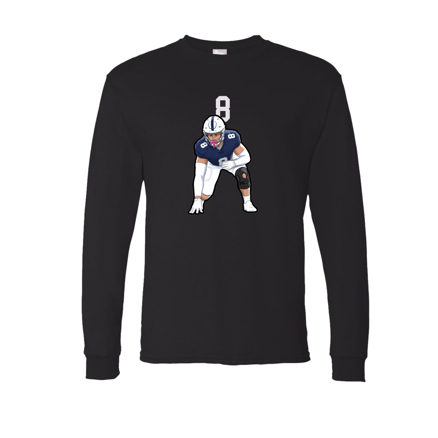 Long Sleeve Tee — Number Top in Black