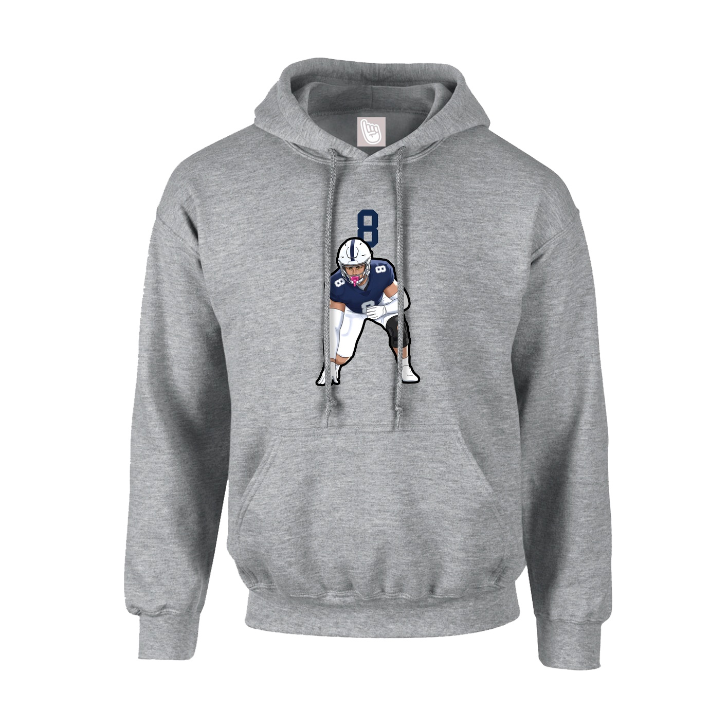 Hoodie — Number Top in Grey