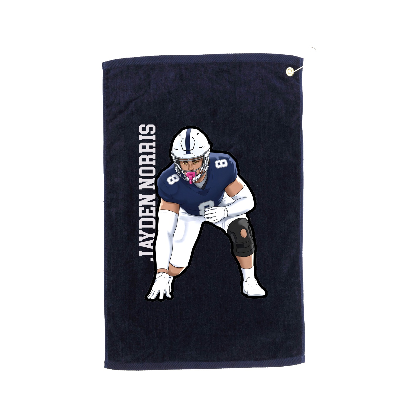Golf Towel — Name Vertical in Navy