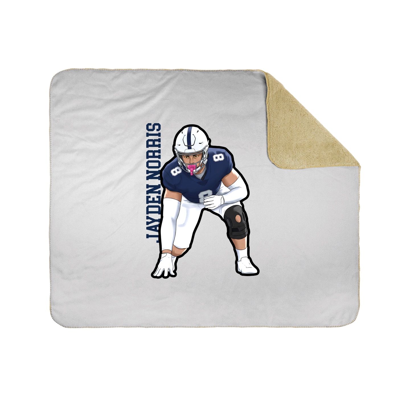Throw Blanket — Name Vertical in White