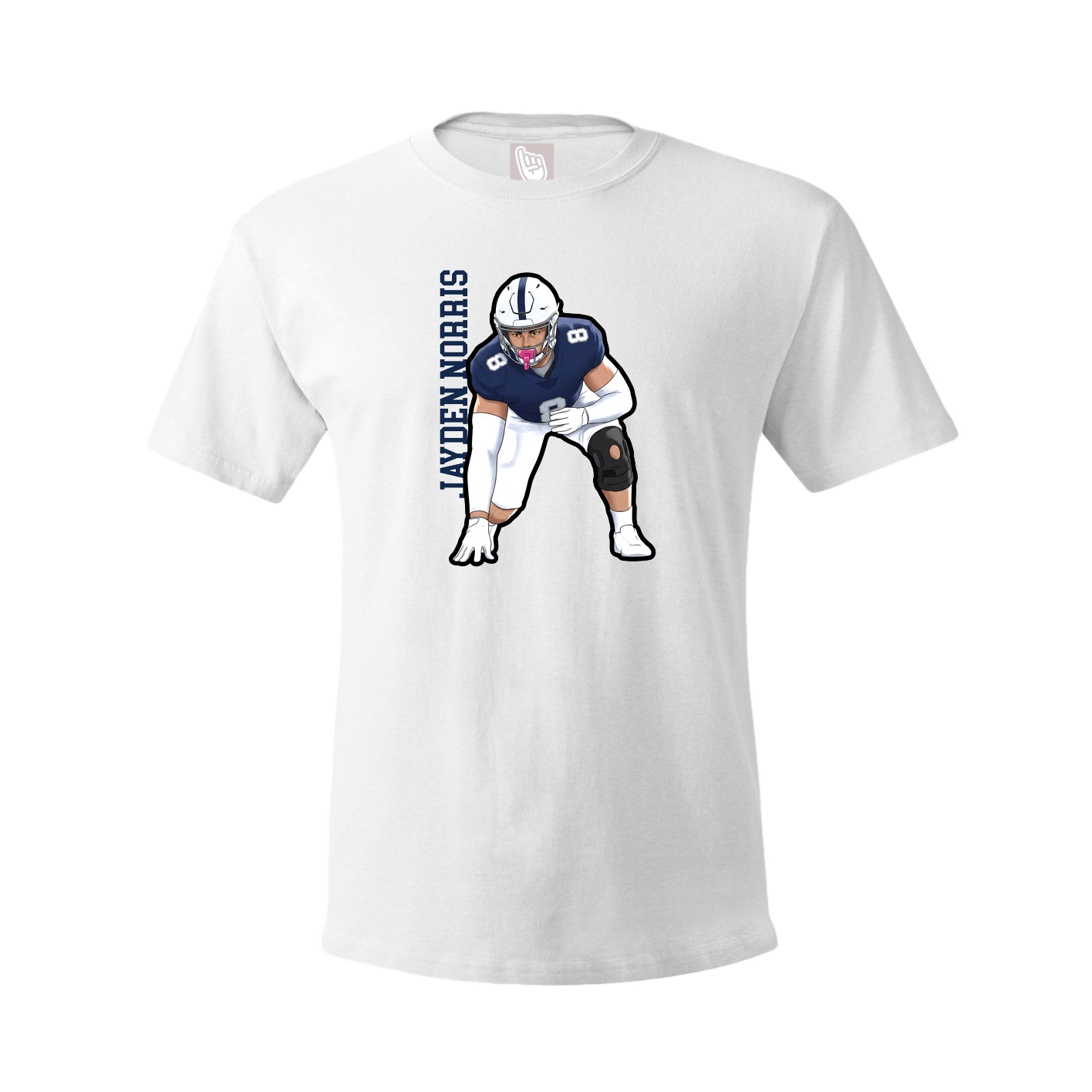 Tee — Name Vertical in White