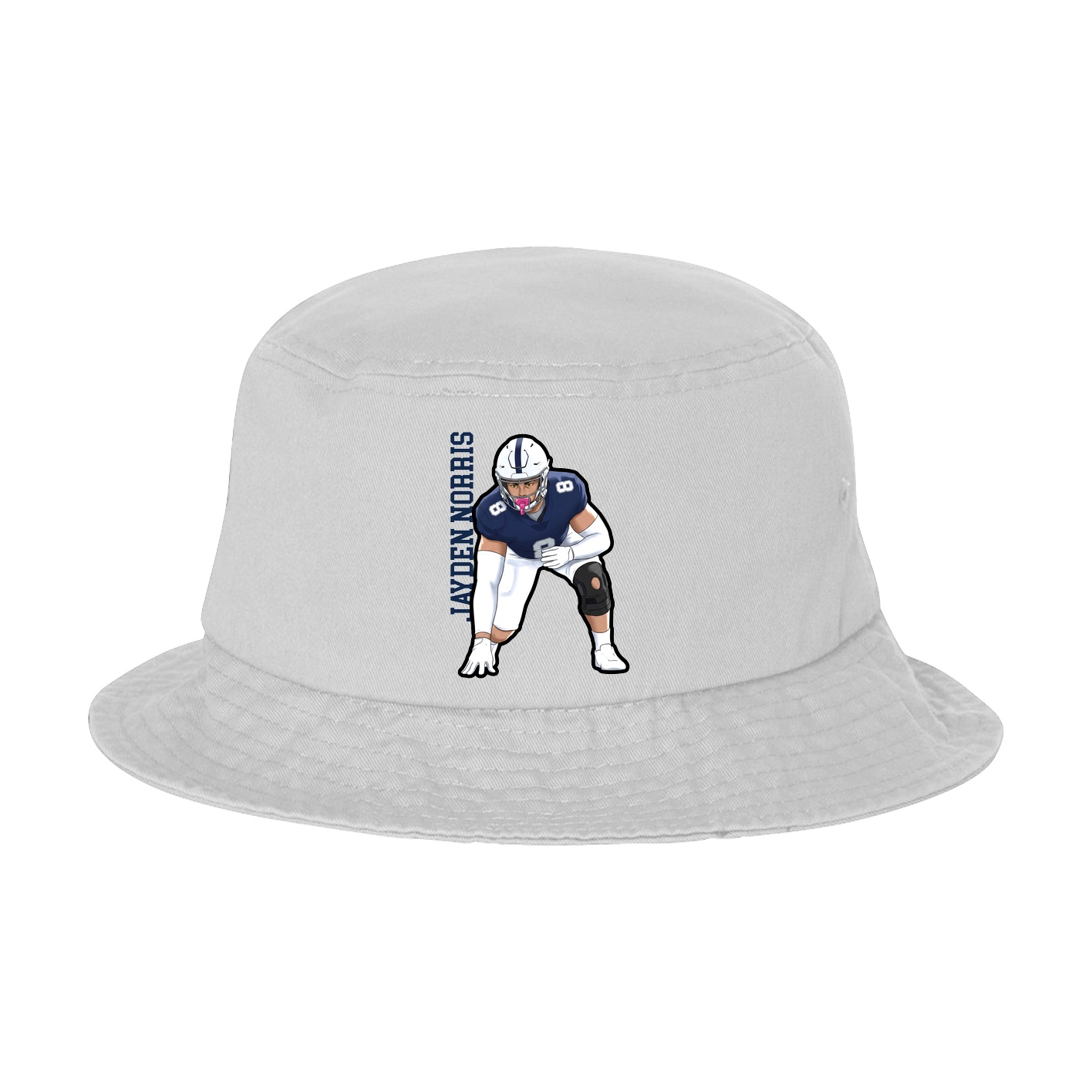 Bucket Cap — Name Vertical in White