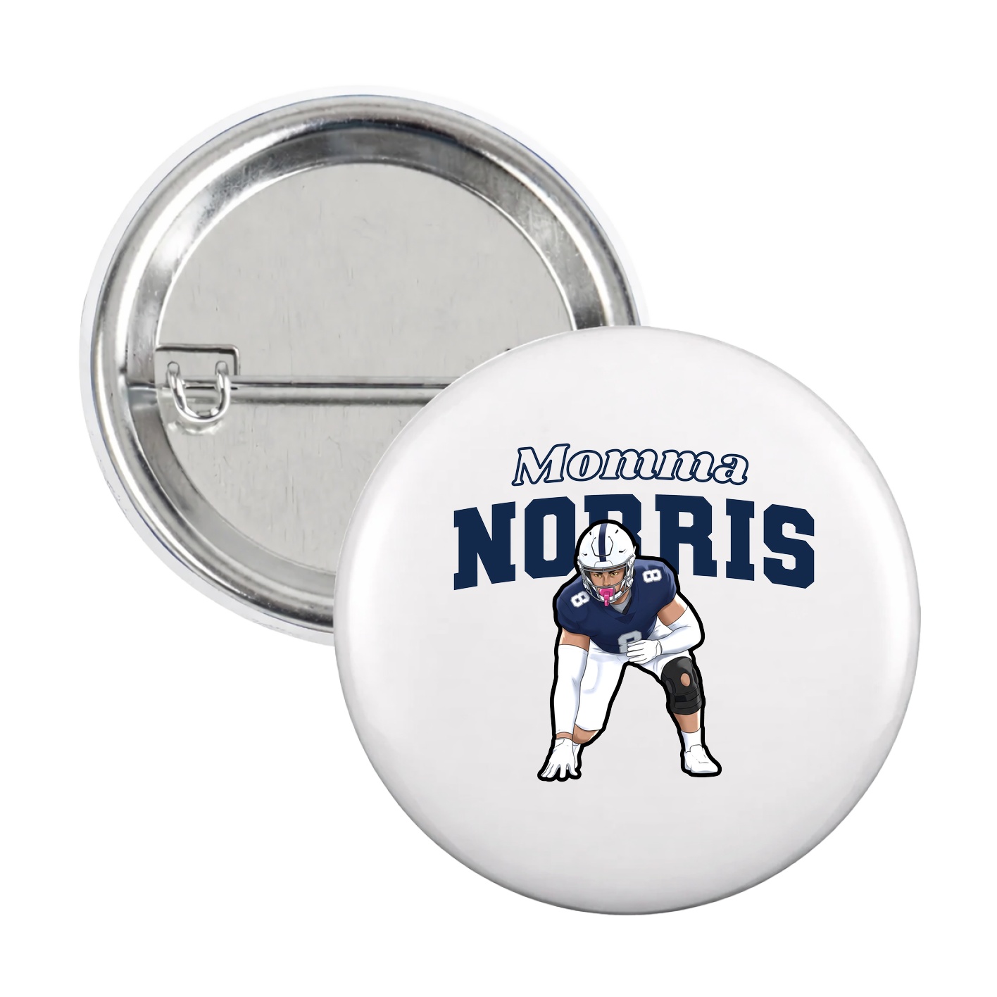 Game Day Button — Mothers Day Block in White