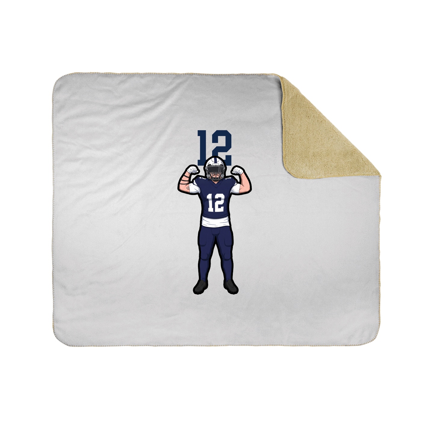 Throw Blanket — Number Top in White