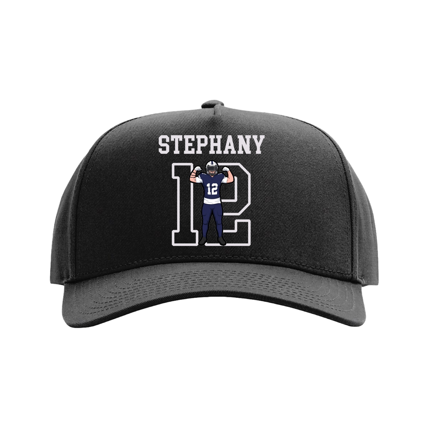 Full Fabric Five-Panel Champ Cap — Shirsey in Black
