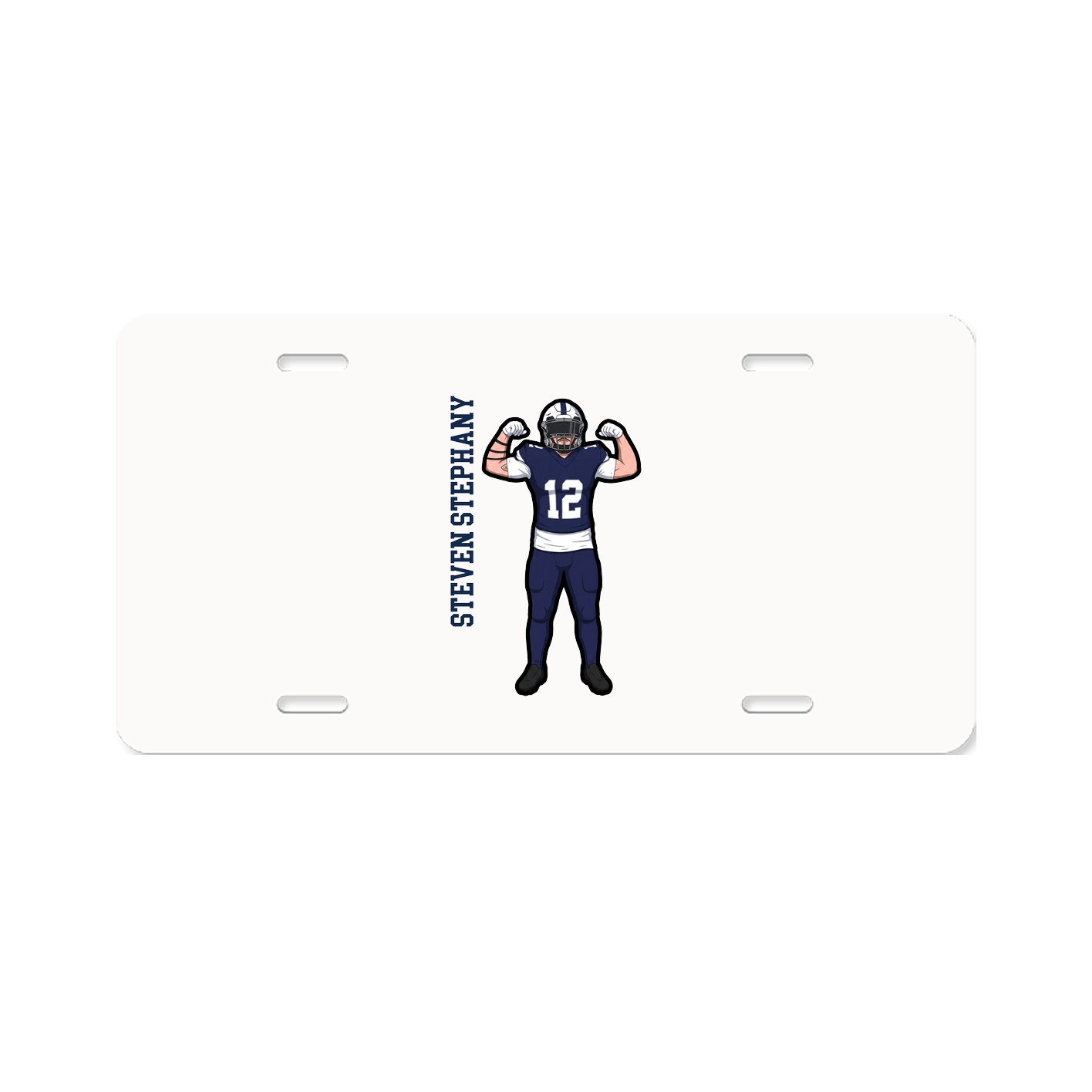License Plate — Name Vertical in Classic