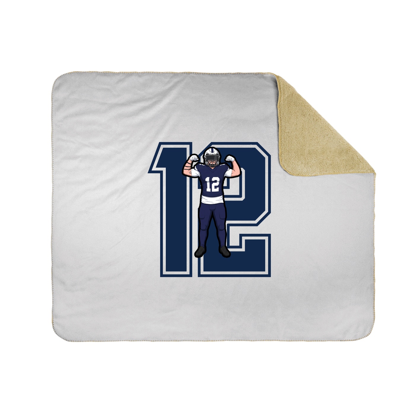 Throw Blanket — Number in White