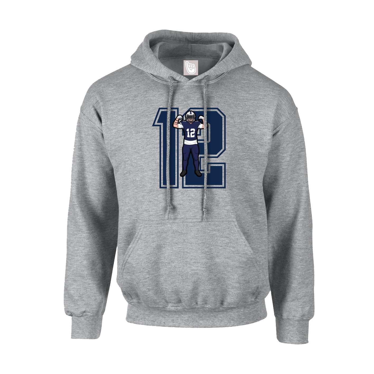 Youth Hoodie — Number in Grey