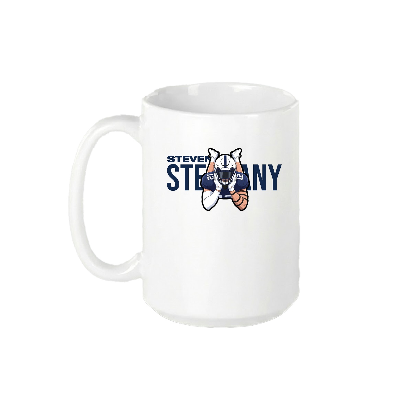 15oz Coffee Mug — Player Name in White