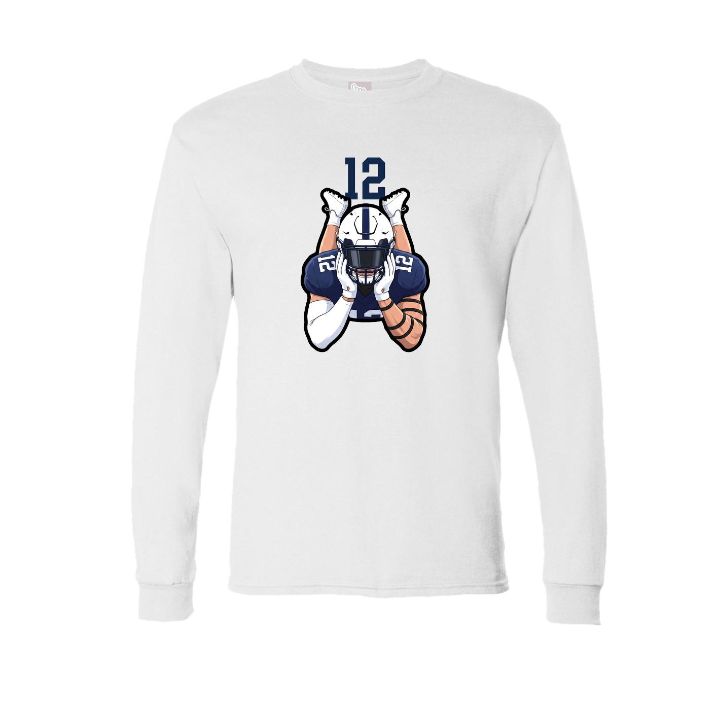 Long Sleeve Tee — Number Top in White