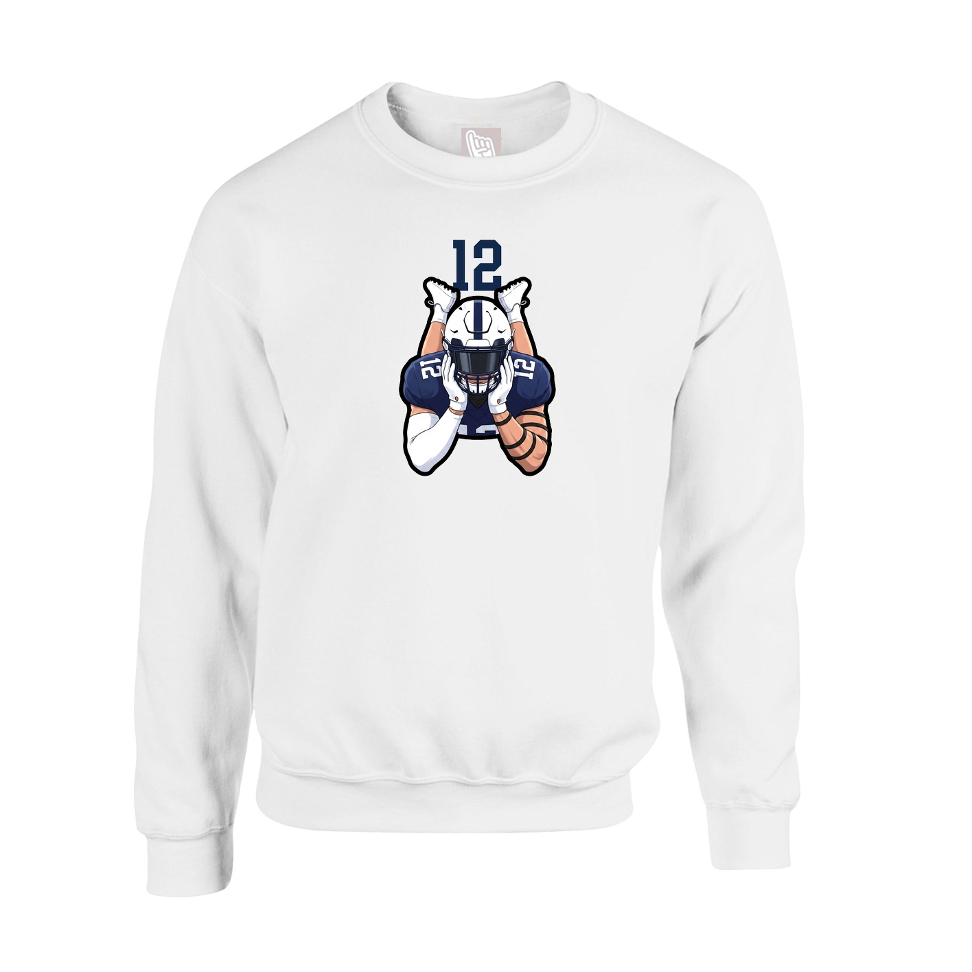 Fleece Crew — Number Top in White