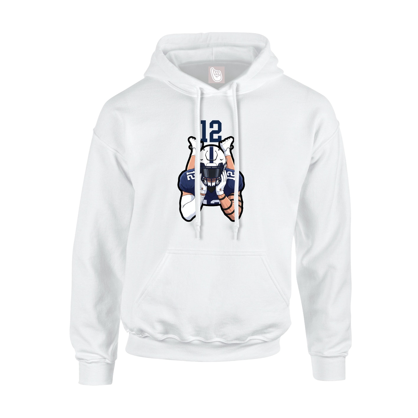 Youth Hoodie — Number Top in White