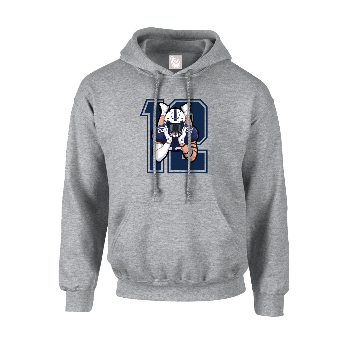 Youth Hoodie — Number in Grey
