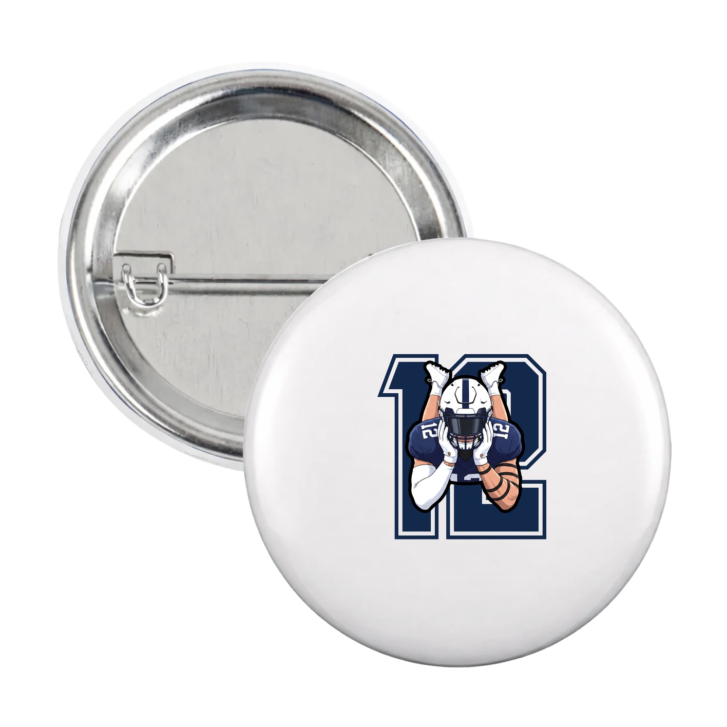 Game Day Button — Number in White