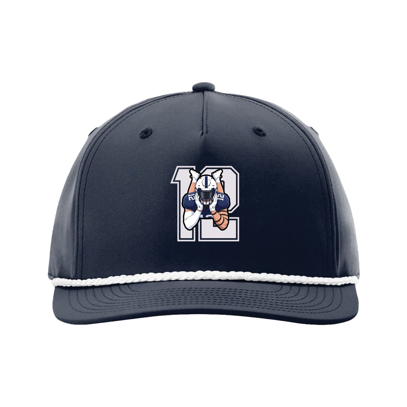 Five-Panel Classic Rope Cap — Number in Navy