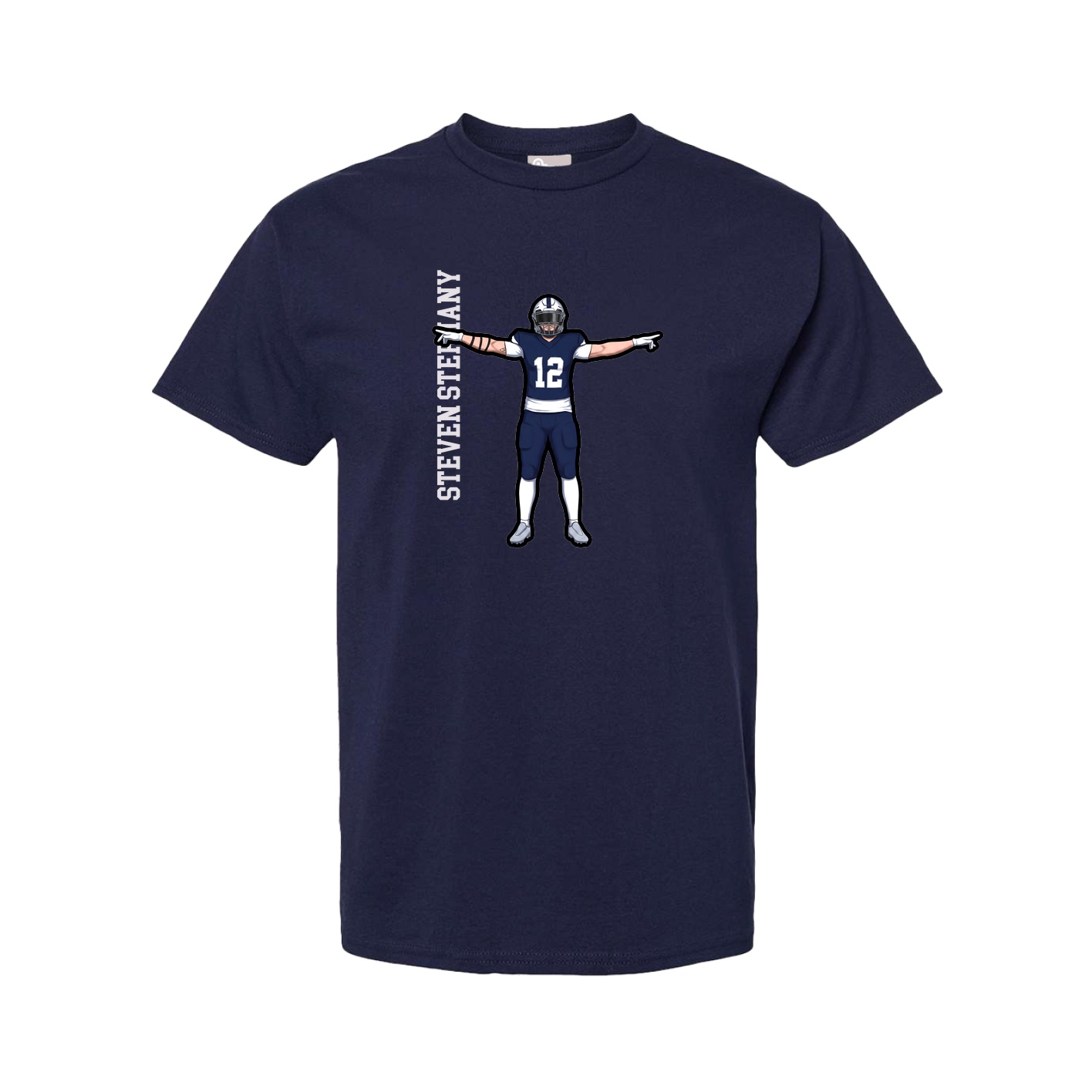 Youth Tee — Name Vertical in Navy