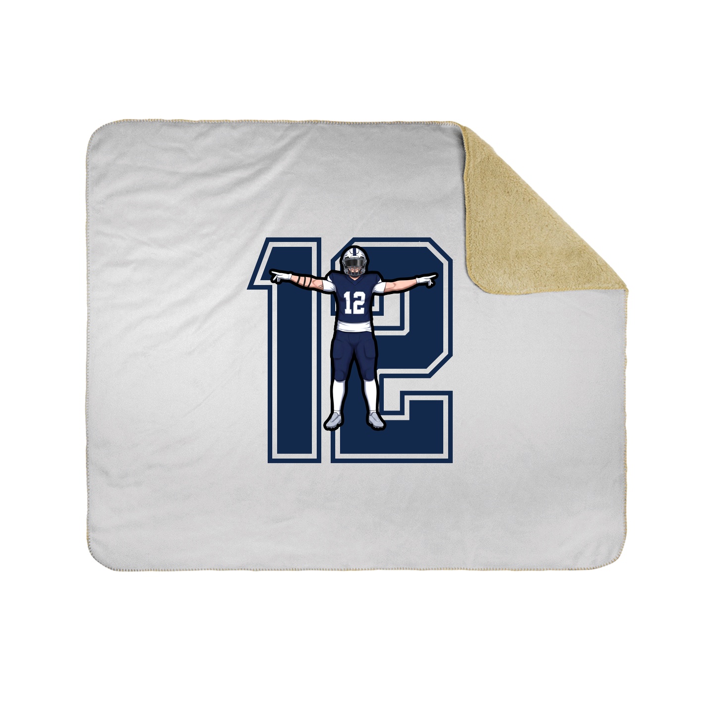 Throw Blanket — Number in White
