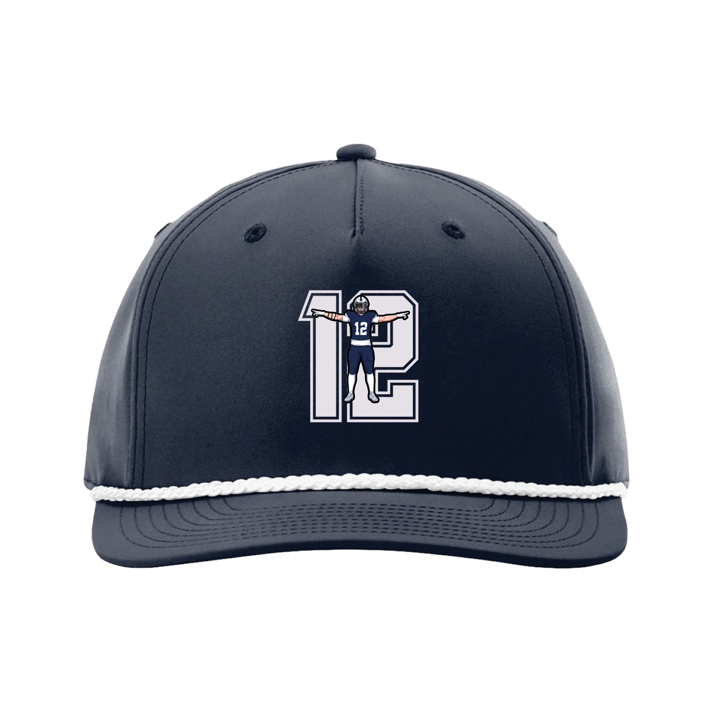 Five-Panel Classic Rope Cap — Number in Navy