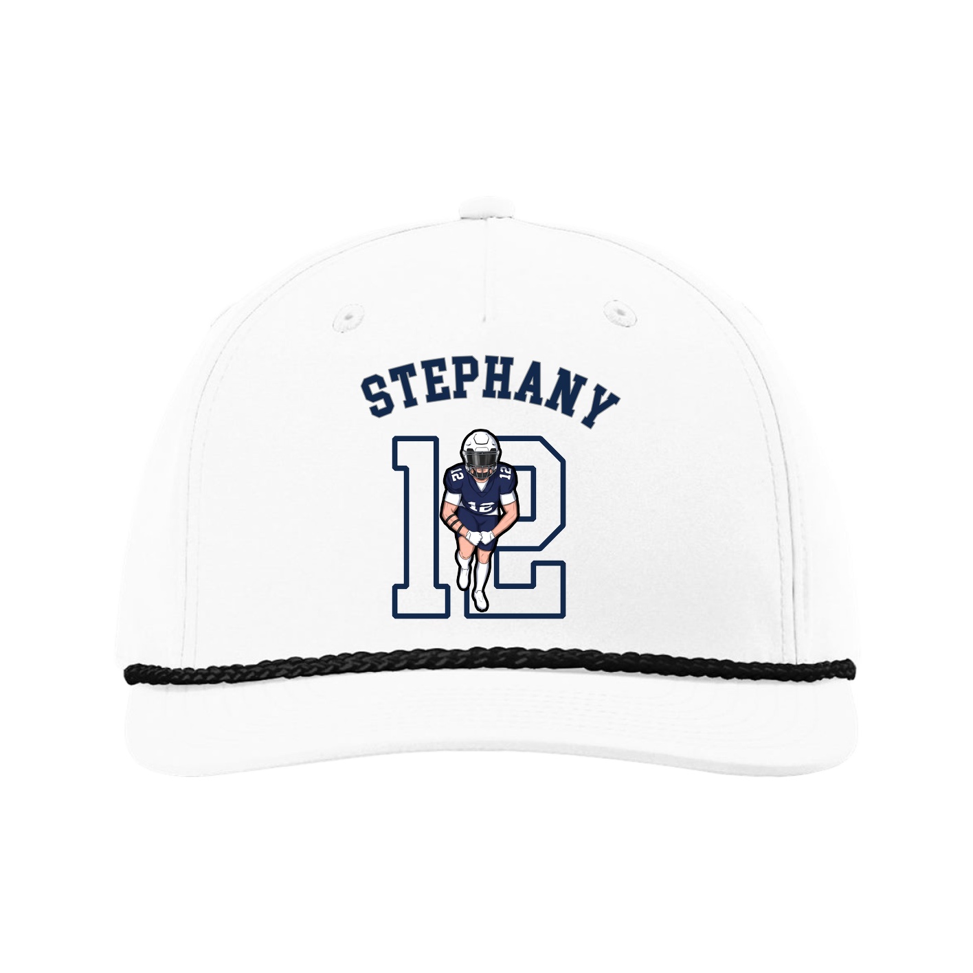 Five-Panel Classic Rope Cap — Shirsey Arch in White