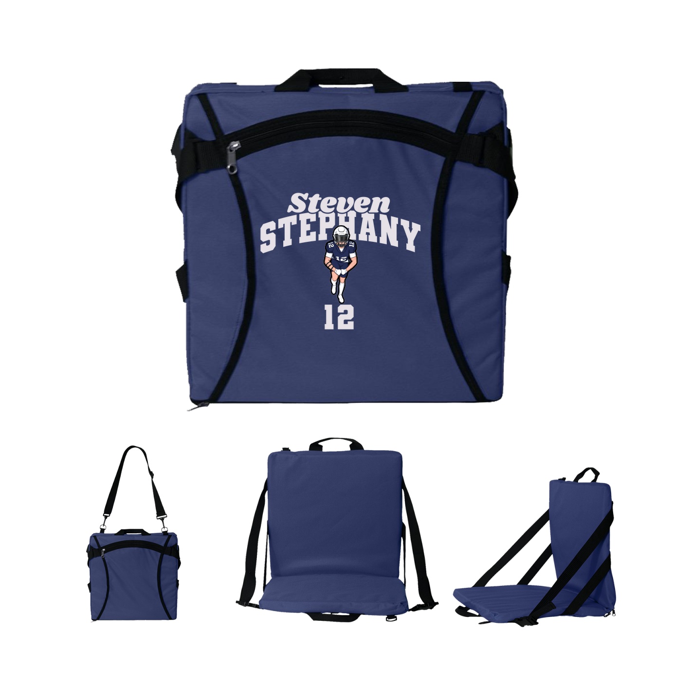 Folding Stadium Seat — Signature Arch in Navy