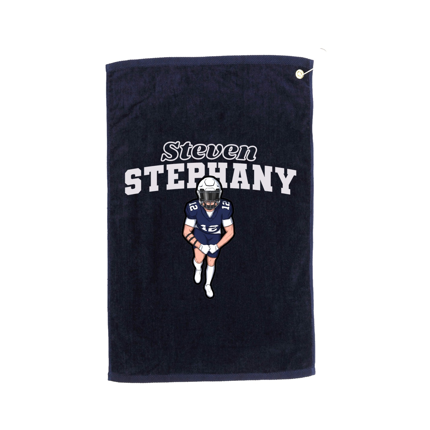 Golf Towel — Name Arch in Navy