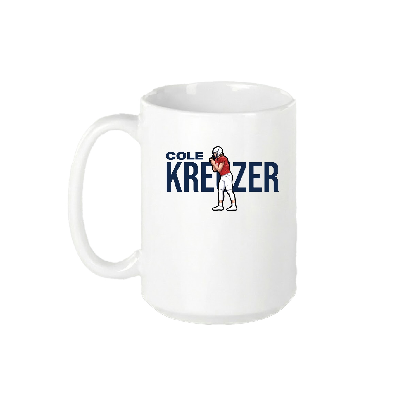 15oz Coffee Mug — Player Name in White