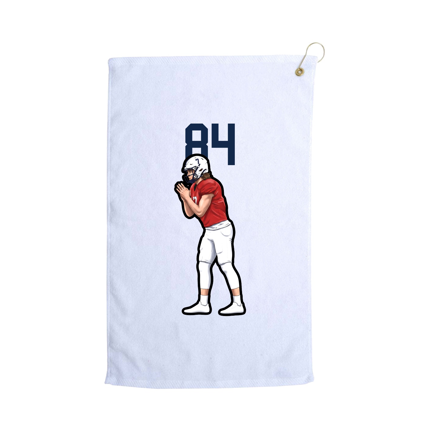 Golf Towel — Number Top in White
