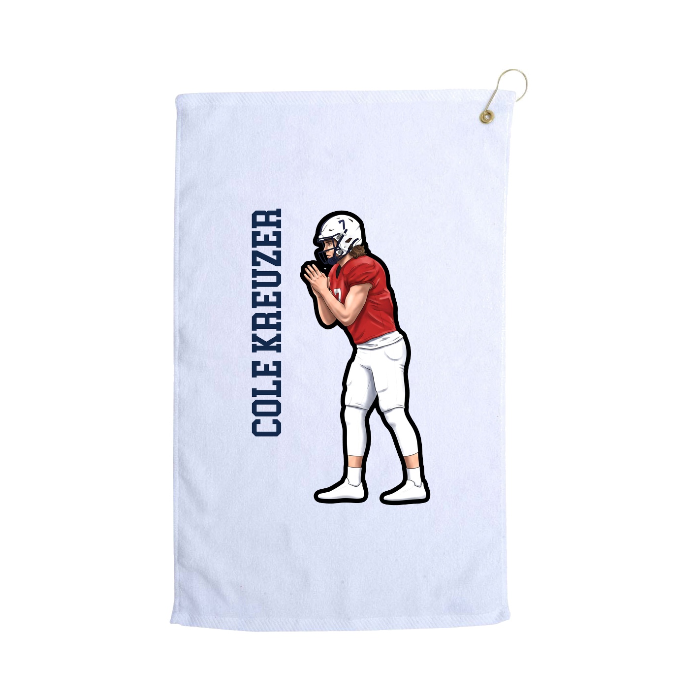 Golf Towel — Name Vertical in White
