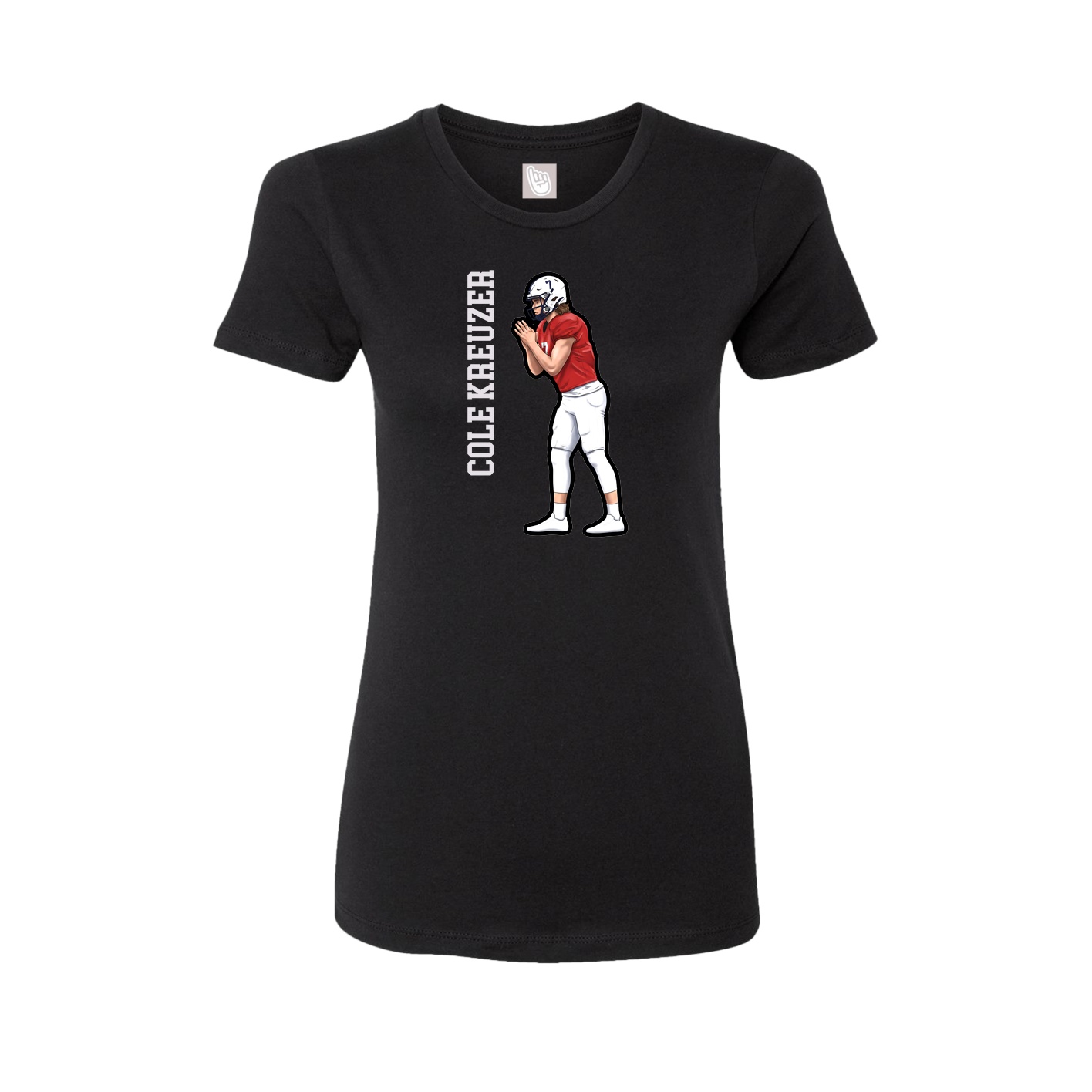 Fitted Women's Tee — Name Vertical in Black