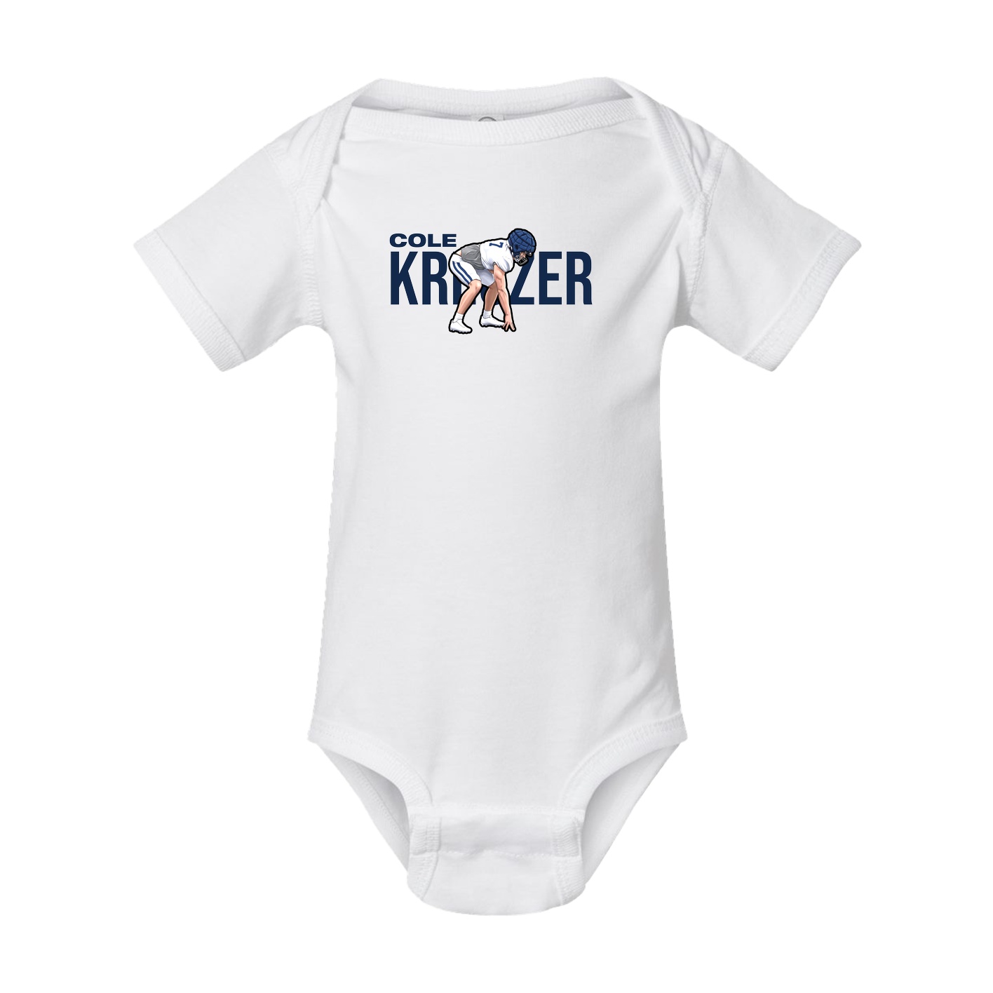 Baby Onesie — Player Name in White