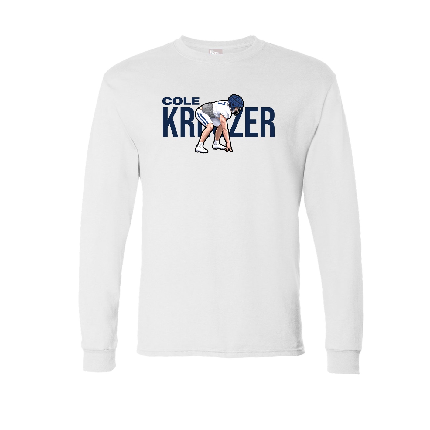 Long Sleeve Tee — Player Name in White