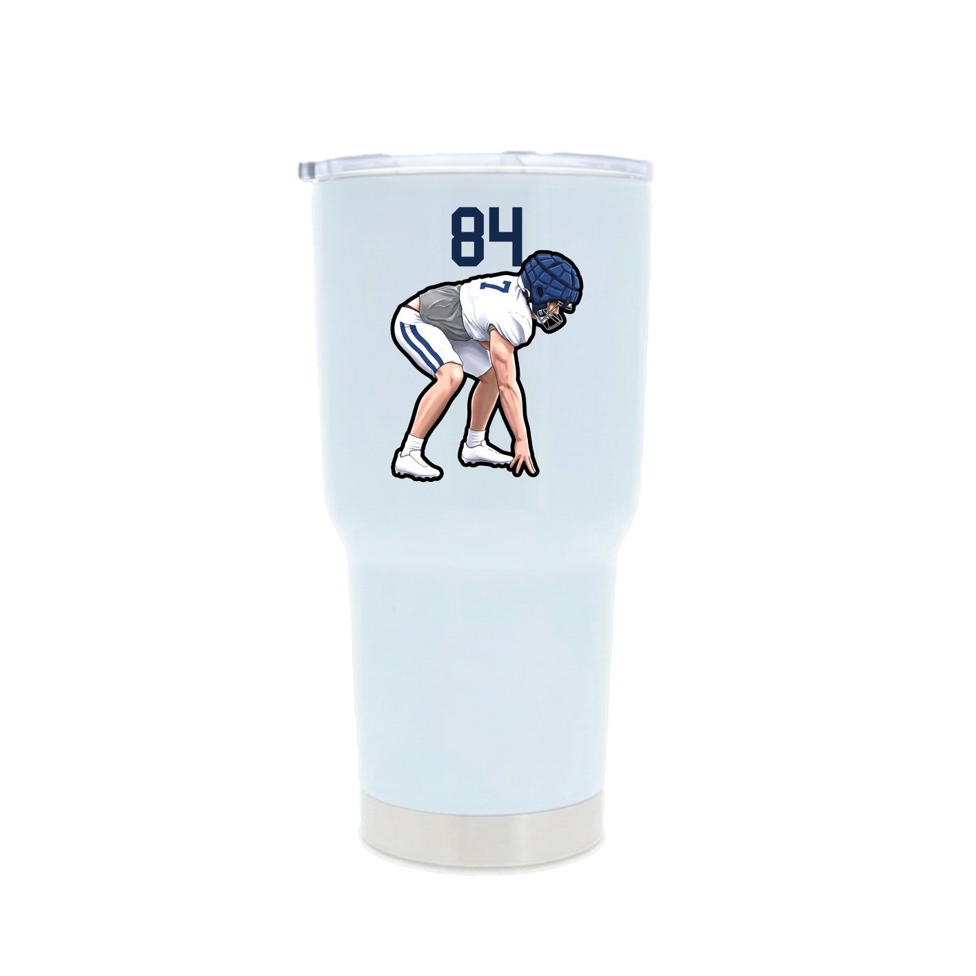 30oz Stainless Steel Tumbler — Number Top in White