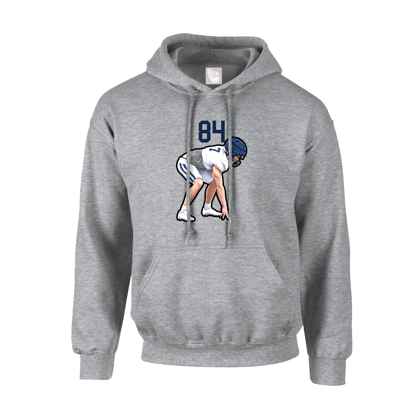 Youth Hoodie — Number Top in Grey
