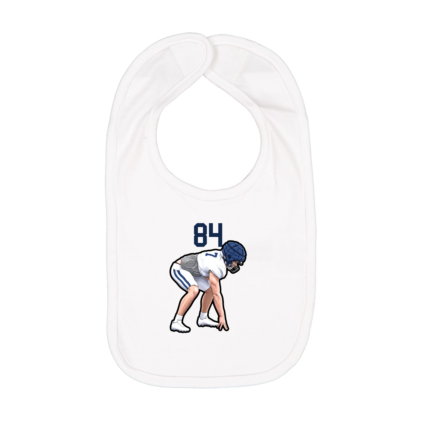 Infant Bib — Number Top in White