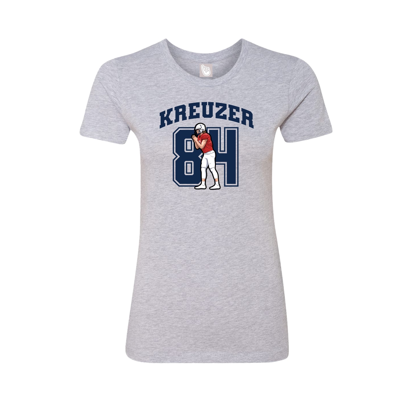 Fitted Women's Tee — Number in Grey