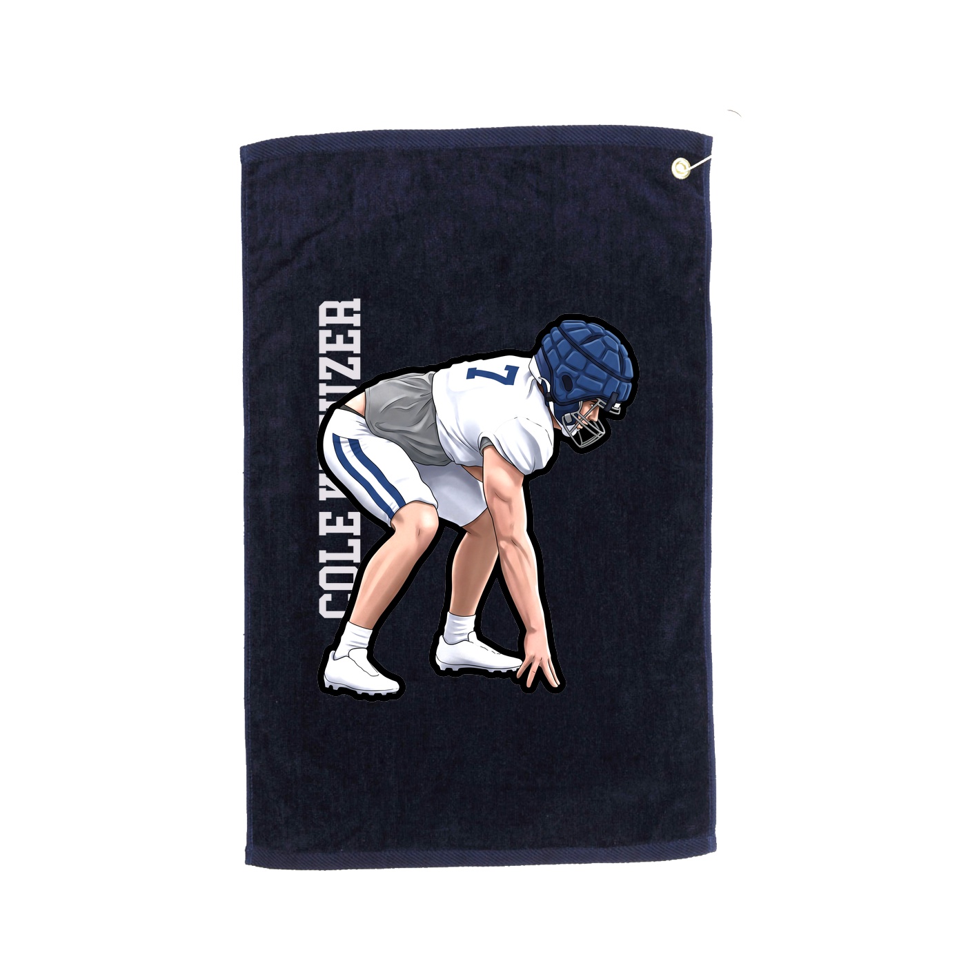 Golf Towel — Name Vertical in Navy