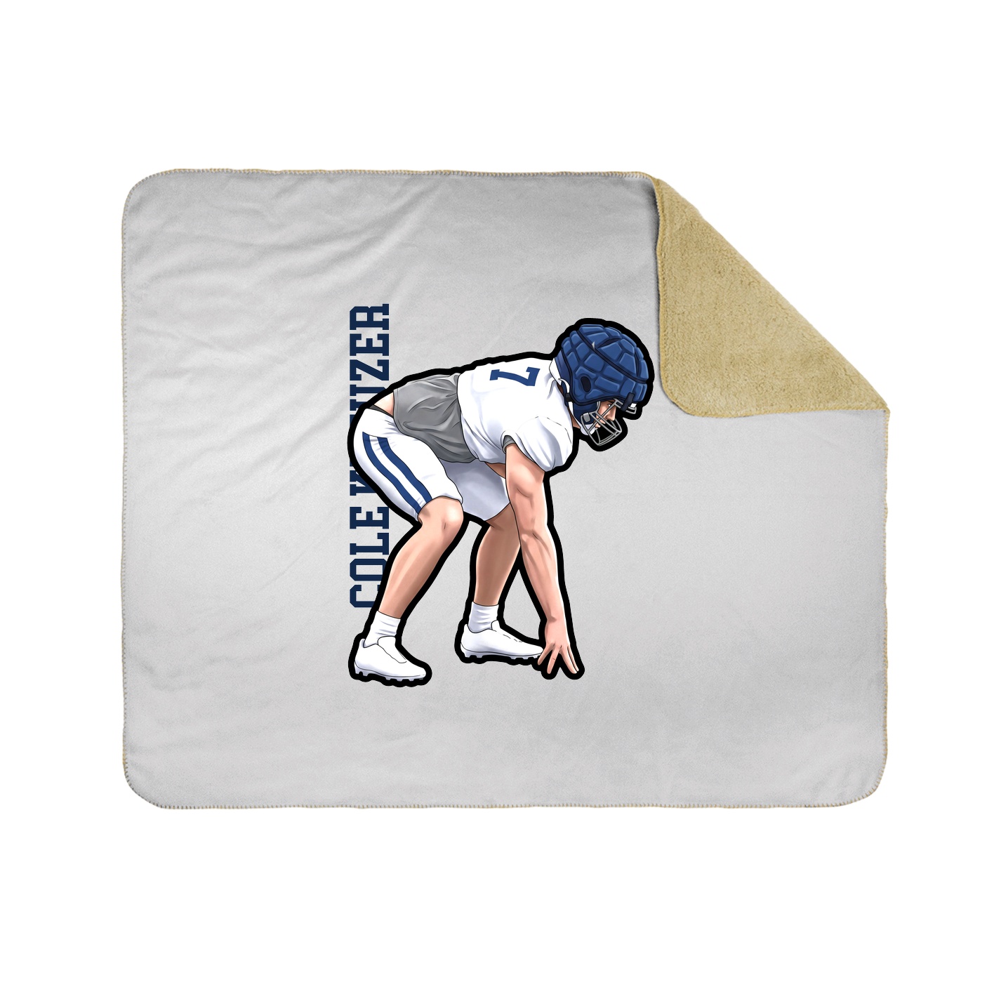 Throw Blanket — Name Vertical in White