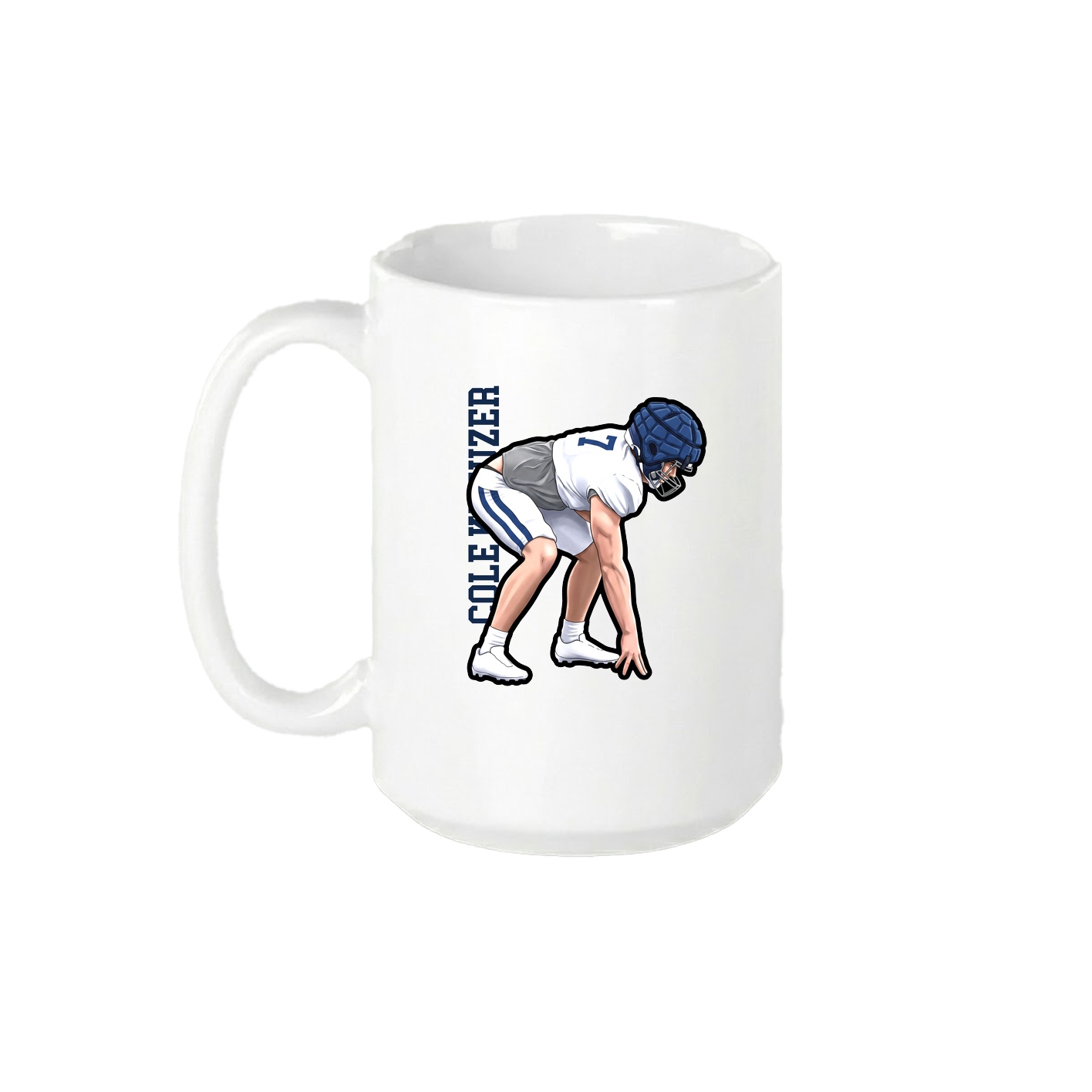 15oz Coffee Mug — Name Vertical in White