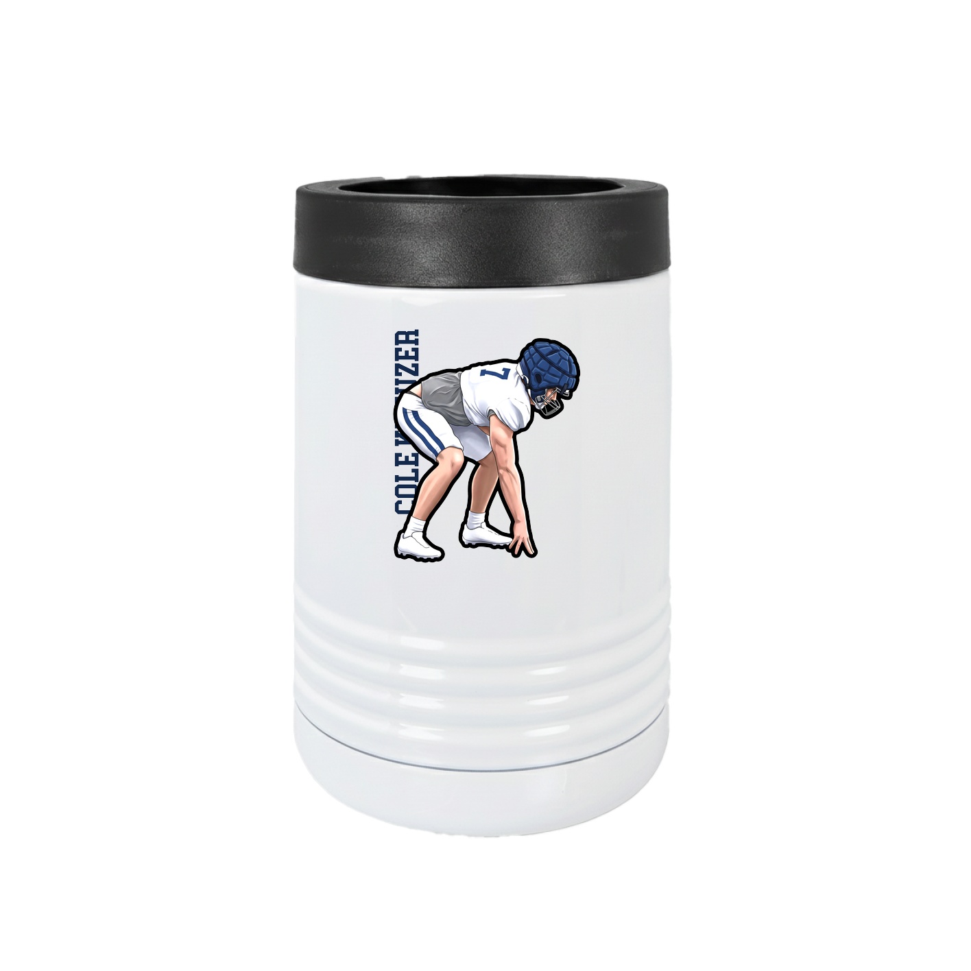 Beverage Holder — Name Vertical in White