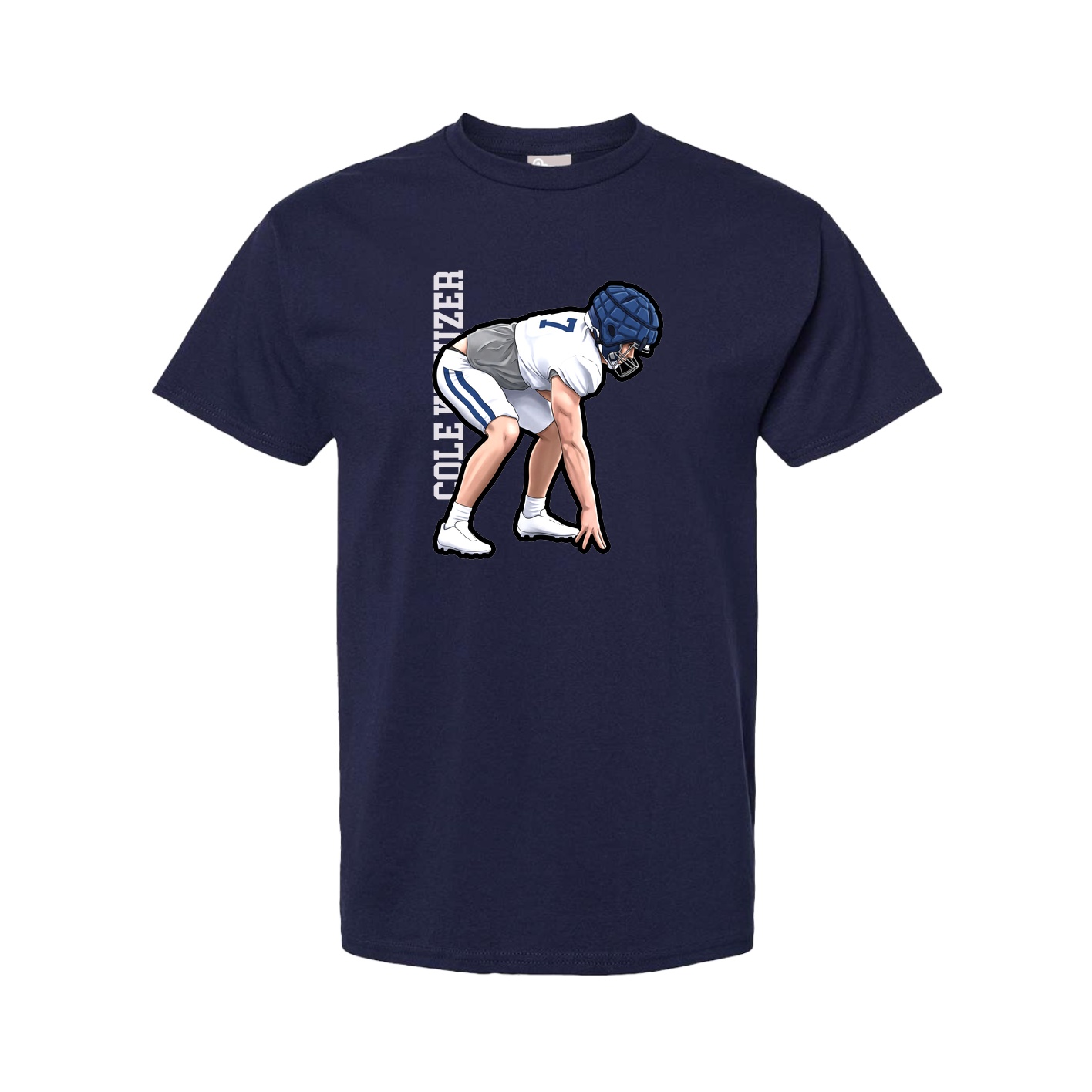 Youth Tee — Name Vertical in Navy