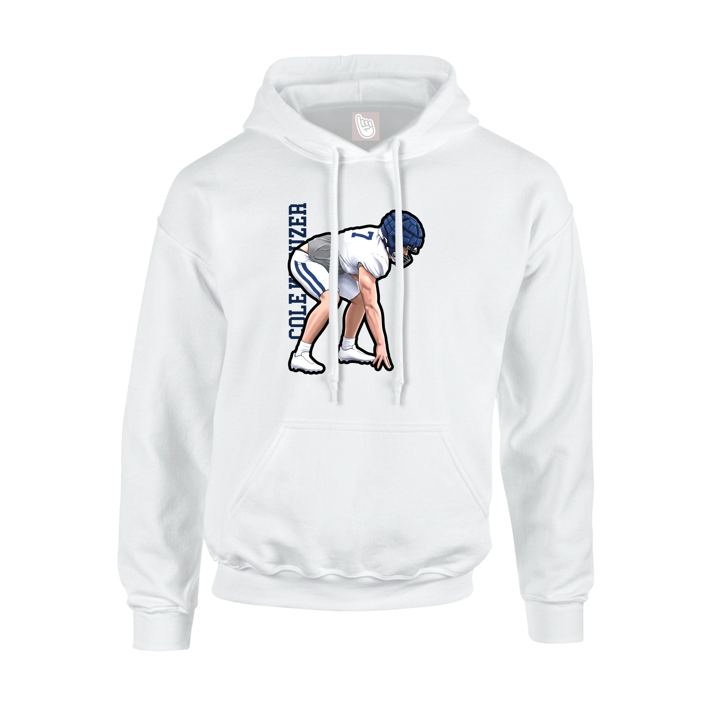 Hoodie — Name Vertical in White