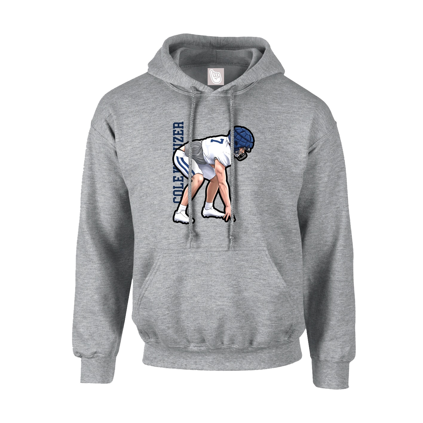 Youth Hoodie — Name Vertical in Grey