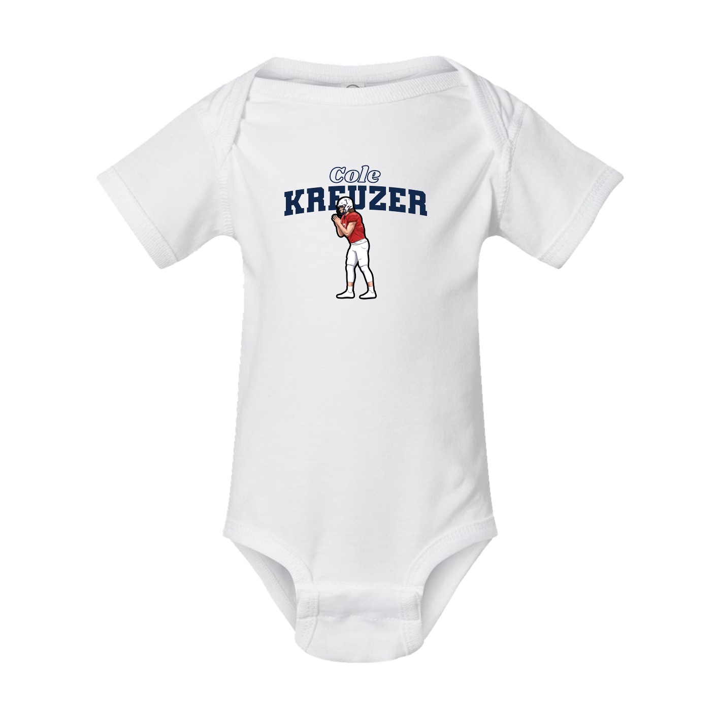 Baby Onesie — Name Arch in White