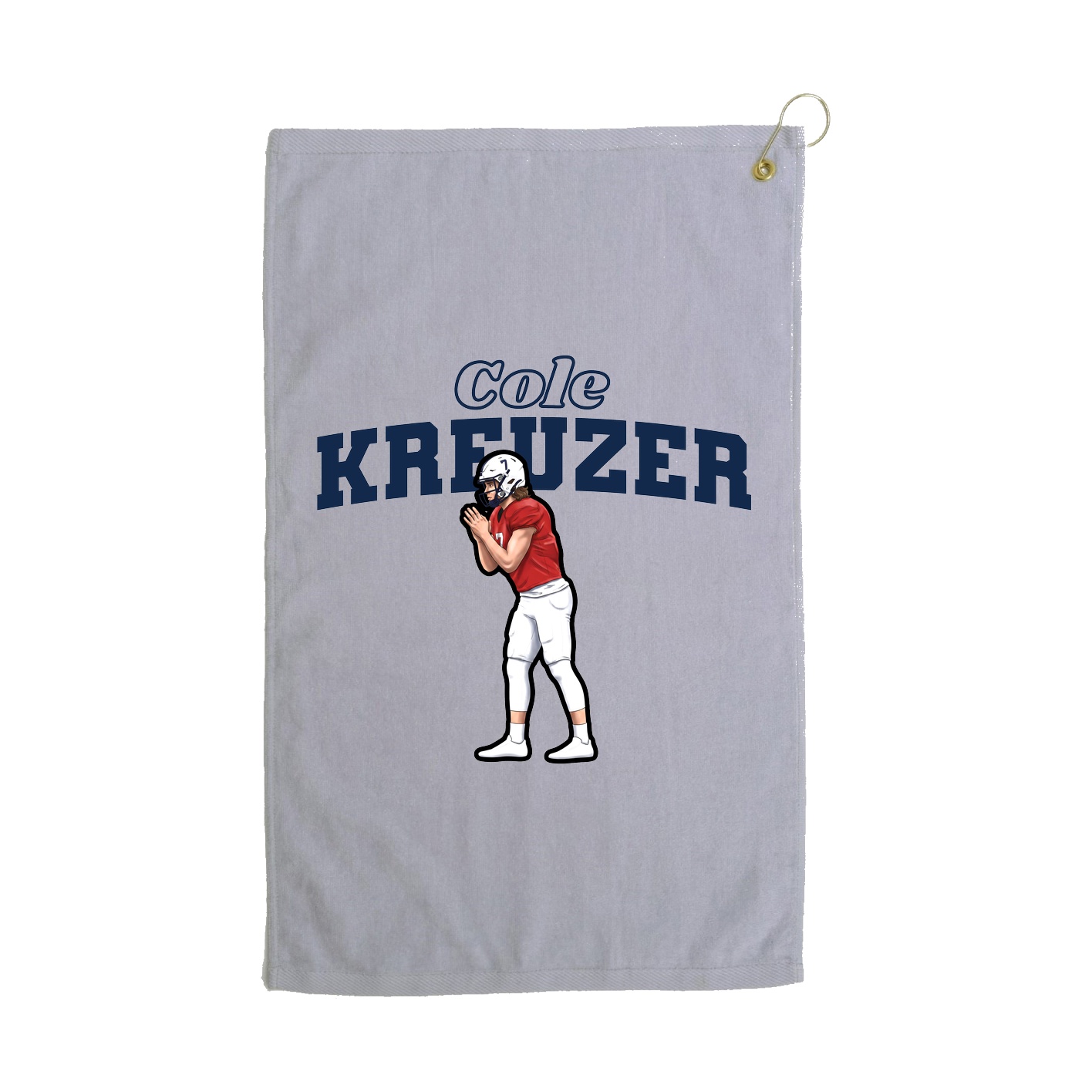 Golf Towel — Name Arch in Grey