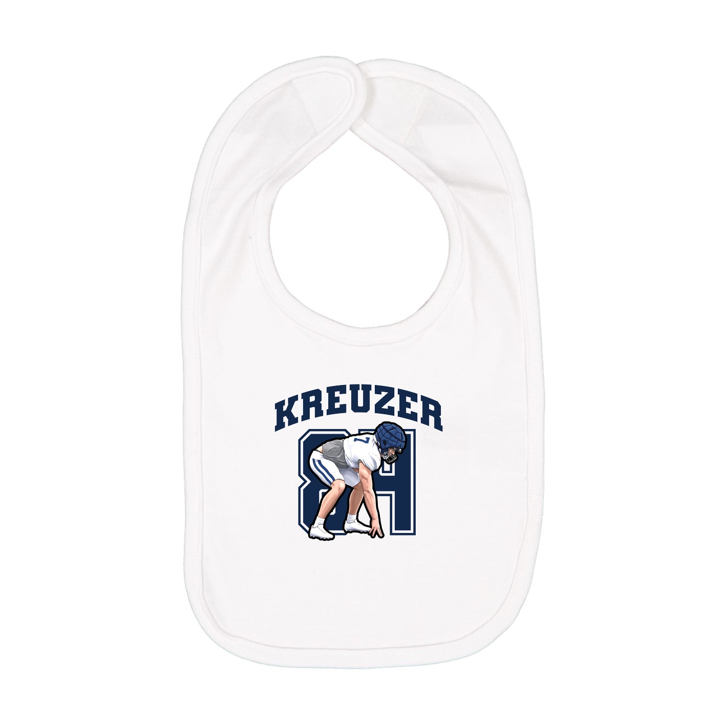 Infant Bib — Number in White