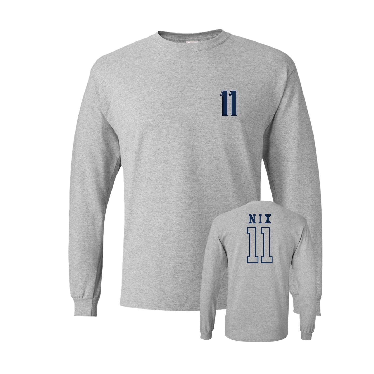 Long Sleeve Tee — Chest Back in Grey