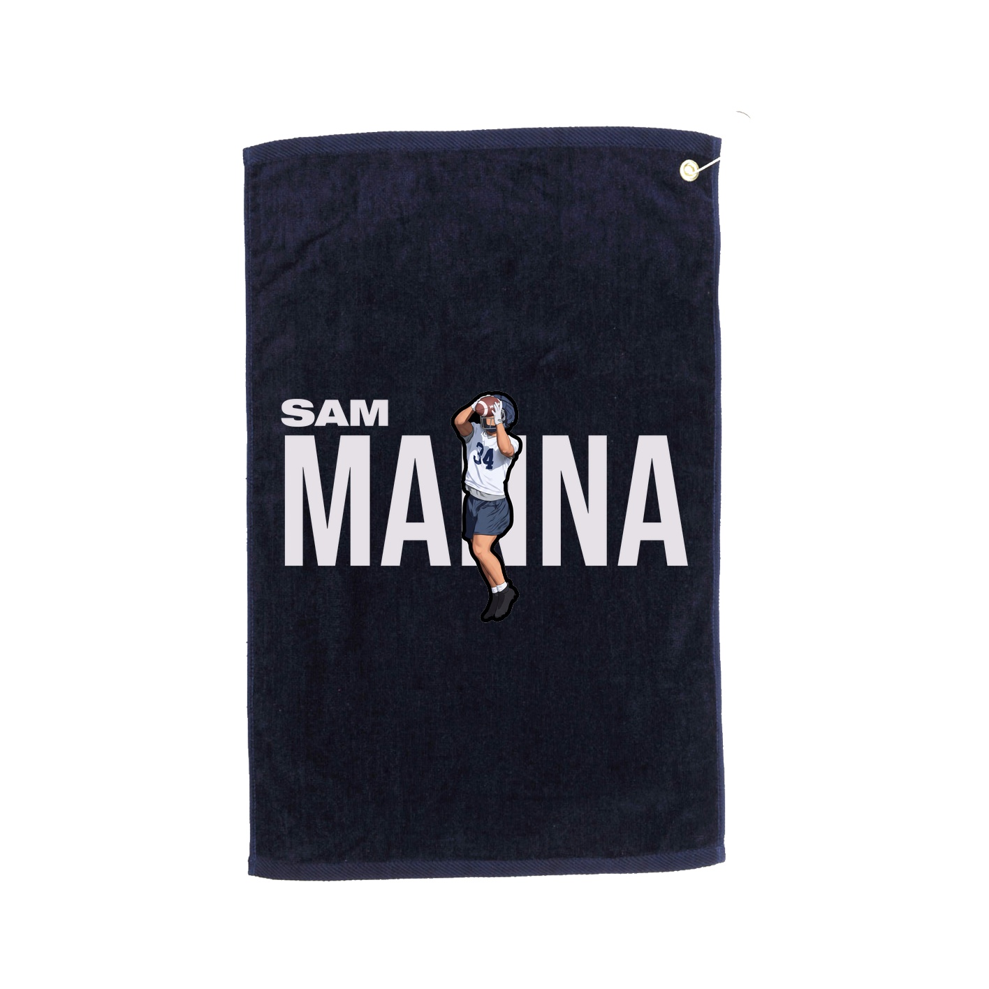 Golf Towel — Player Name in Navy