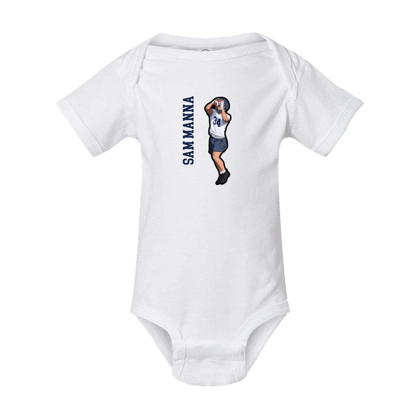 Baby Onesie — Name Vertical in White